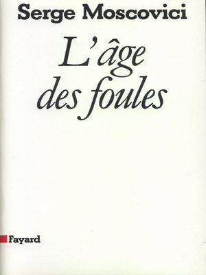 cover image of L'âge des foules